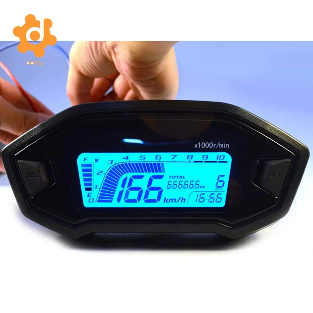 150 мм lcd цифровой одометр спидометр тахометр для мотоцикла скутер