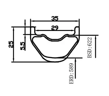 

650B 29er MTB 35mm carbon rim clincher tubeless 25mm deep UD 3K 12K matte glossy 24H 28H 32H 29er mountain wheel