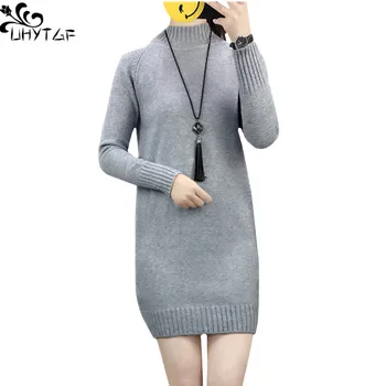 

UHYTGF 2018 Winter Clothes Female Sweaters Pullover Plus size Korean Fashion long lady's Sweater Autumn Harajuku Women'sTops 279