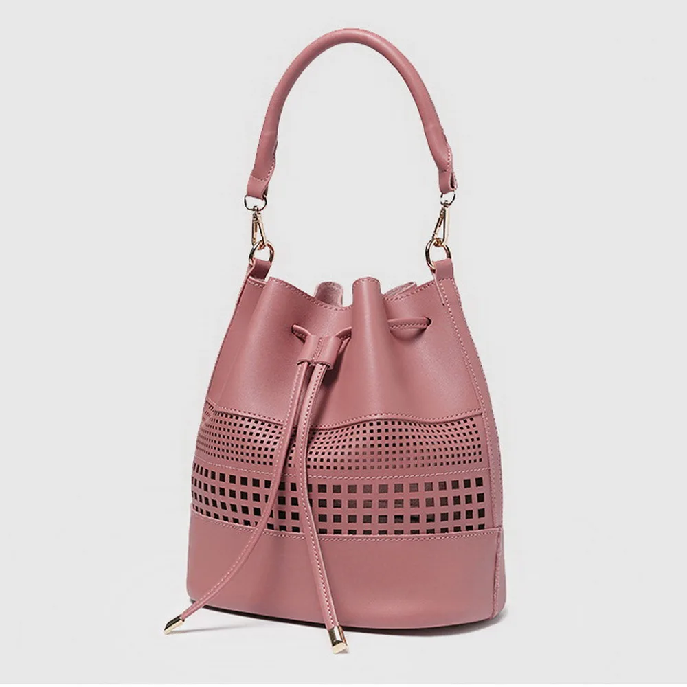 FUNMARDI الفاخرة الجوف خارج دلو حقيبة للنساء حقيبة يد بو الجلود مركب حقيبة المرأة حقيبة كتف Crossbody العلامة التجارية حقيبة WLHB1562