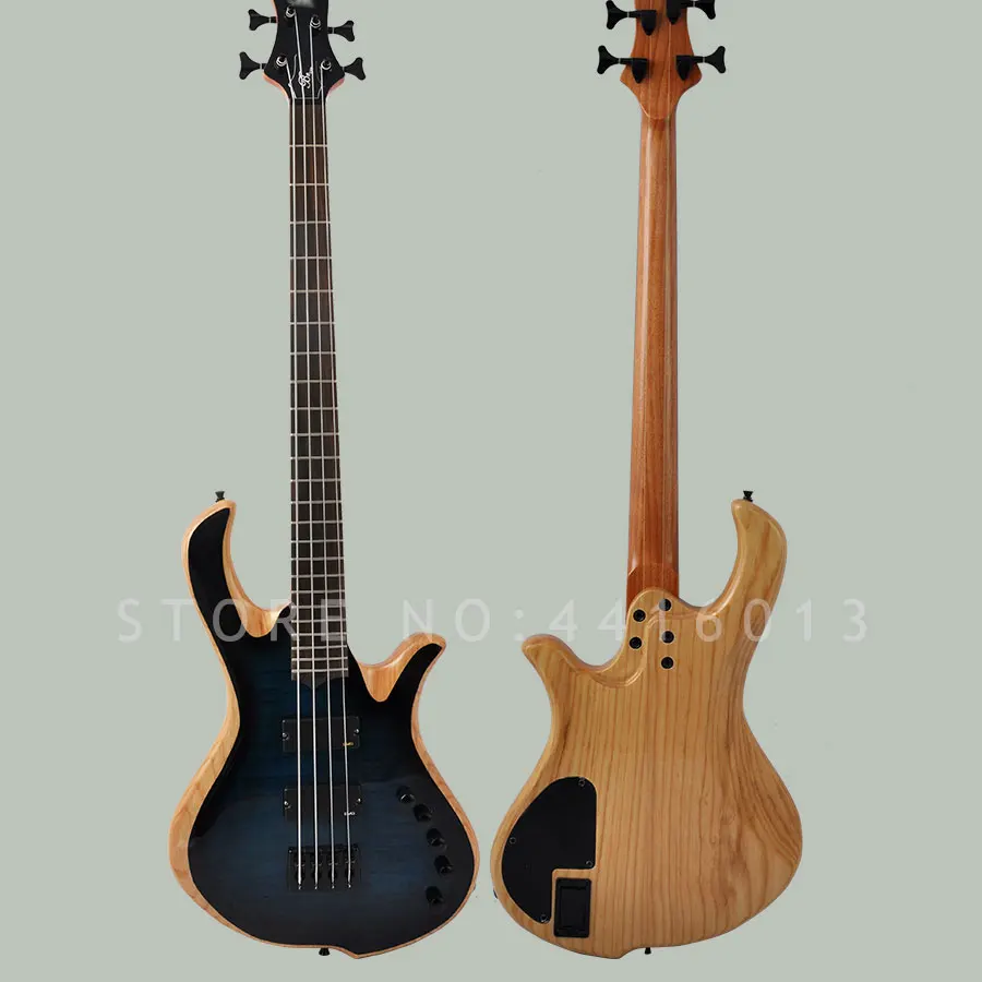 Высокое качество заводской заказ Mayones бас 4 струны с пылающим кленовым золой корпус для электрической бас-гитары с пепельным корпусом музыкальный инструмент магазин