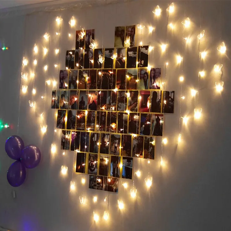 2x1.5M LED Heart Shape Fairy String Light Plug Decorative Indoor Lights for Wedding Birthday Holiday Party Curtain Wall Room Bar 2x1.5M LED Heart Shape Fairy String Light Plug Decorative Indoor Lights for Wedding Birthday Holiday Party Curtain Wall Room Bar