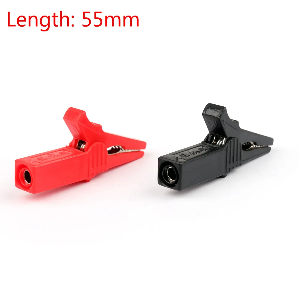 

Areyourshop Sale 2PCS Battery Test Clip 55MM HV Alligator Clip For Banana Plug 4mm Multimeter Pen Cable Probes Crocodile Clip