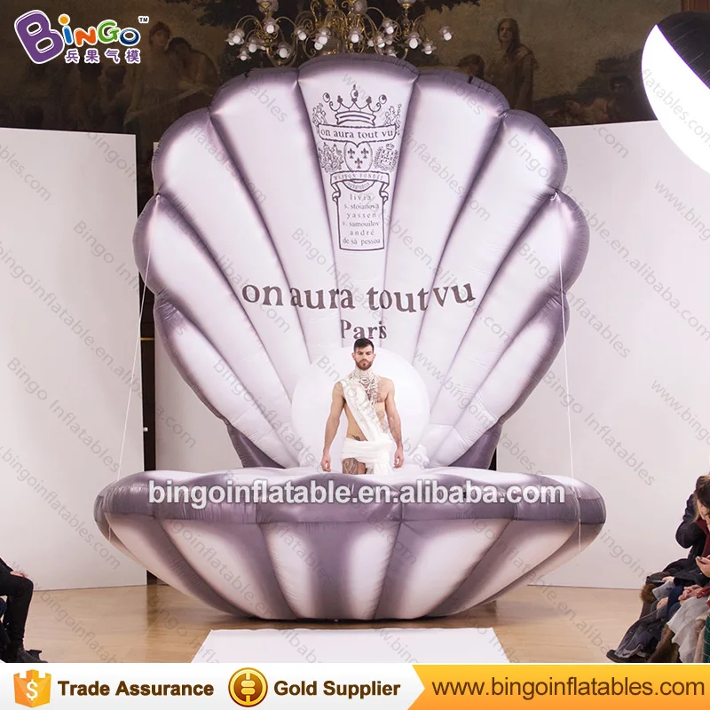 

Customized 4M / 13ft high LED lighting inflatable Seashell model for stage prop decoration customized mermaid seashell balloon