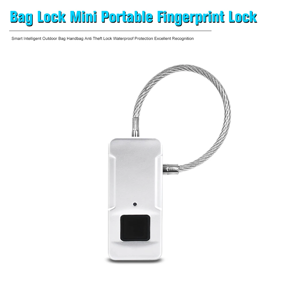 

Mini Bag Lock Portable Fingerprint Lock Smart Intelligent Outdoor Bag Handbag Anti Theft Lock Waterproof Protection Recognition
