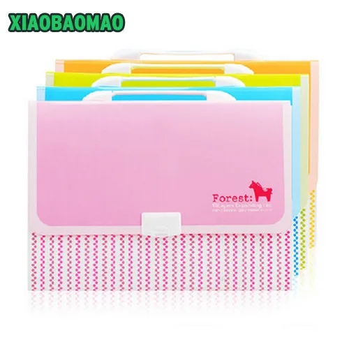 

32.8X25cm 13 layer Hand-held Poly Expanding File Folder Organ Bag A4 Organizer Paper Holder Document Folder School Supplies