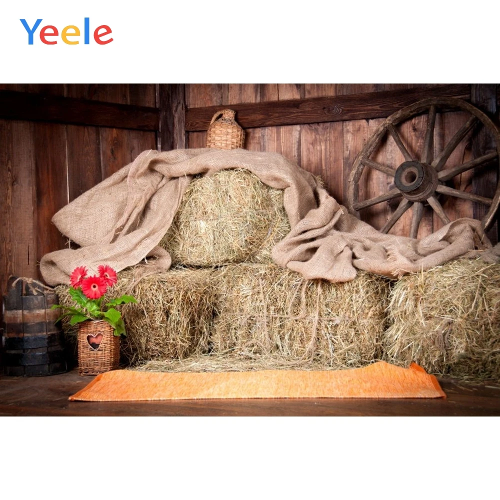 

Yeele Autumn Rural Farm Barn Haystack Hay Scene Baby Child Photography Backgrounds Custom Photographic Backdrop For Photo Studio