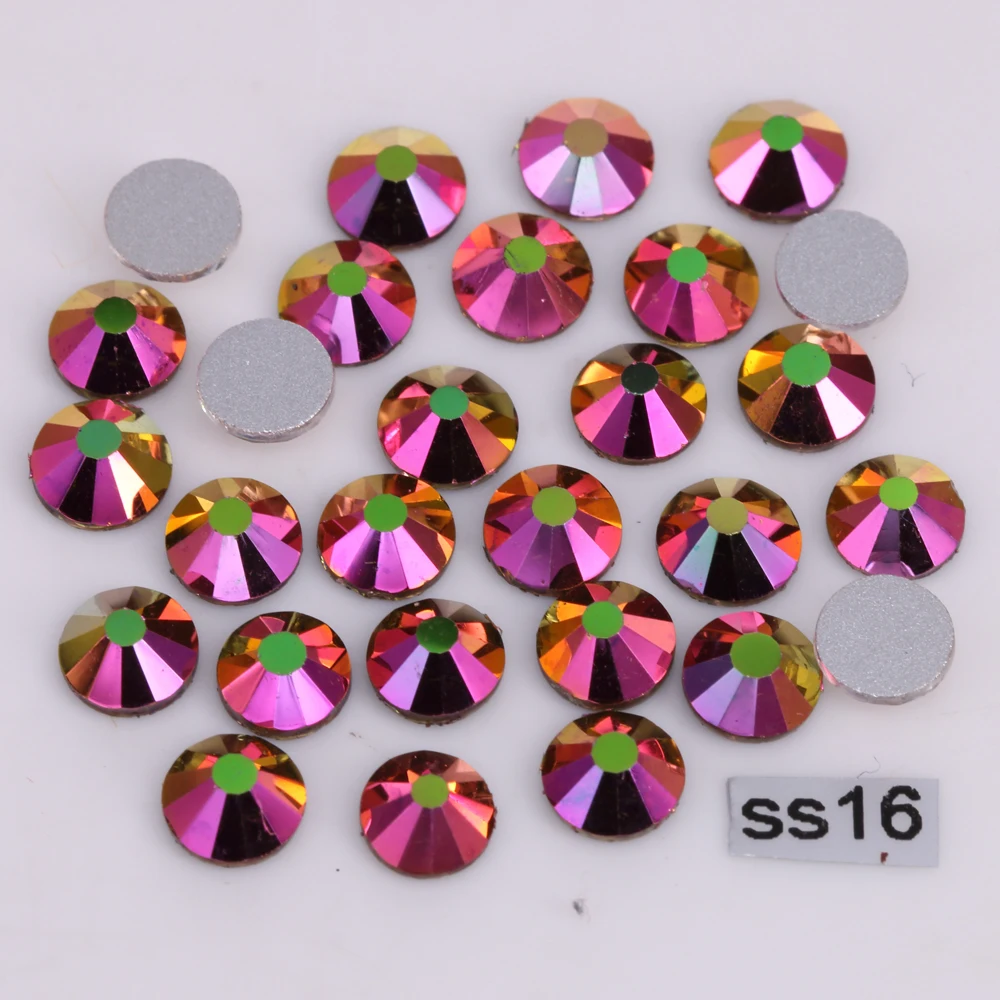 

High Quality ss3-ss30 Rainbow-Rose-Gold Glue On Flat Back Crystals / Non Hotfix Rhinestones