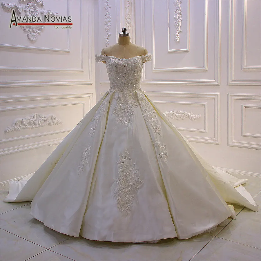 

robe de mariage 2019 wedding gown satin wedding dress with straps