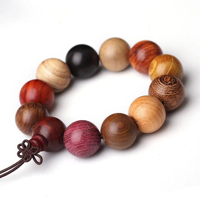 Natural Round Wooden Beads Tibetan Buddha Wooden Beads Bracelet 20mm Wooden  Beads Elastic Bracelet Myanmar Rosewood Bracelets - AliExpress