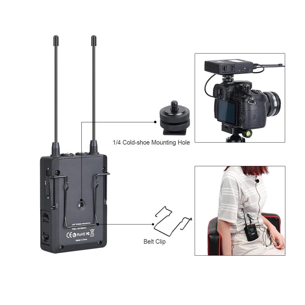 CoMica CVM-WM200C Pro Wireless Metal Microphone 1