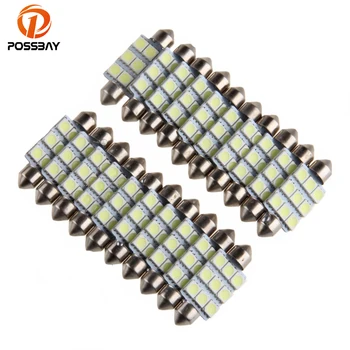 

POSSABY 20x Car Auto White DC12V 5050 9-SMD Festoon Dome Car Styling Light External Lamp Bulbs 41mm Headlamp