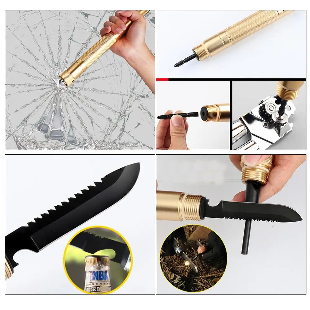 Golden Multifunction Folding Military Shovel Manganese Steel Spade Outdoor Tool For Camping Climbing Adventure Emergency With Free Carrying Bag-37inch (7)
