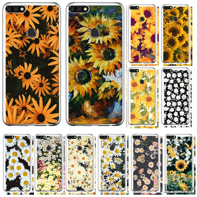 Чехол для телефона Daisy Sunflower чехол Huawei Honor 6A 7A 7C 6C 7X Pro 8 8X 9 10 Lite Play|Чехлы-накладки| |