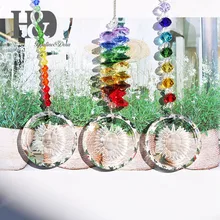 H& D люстра кристаллы призмы Радужная чакра Suncatcher с бисером украшения Висячие орнамент, набор из 3