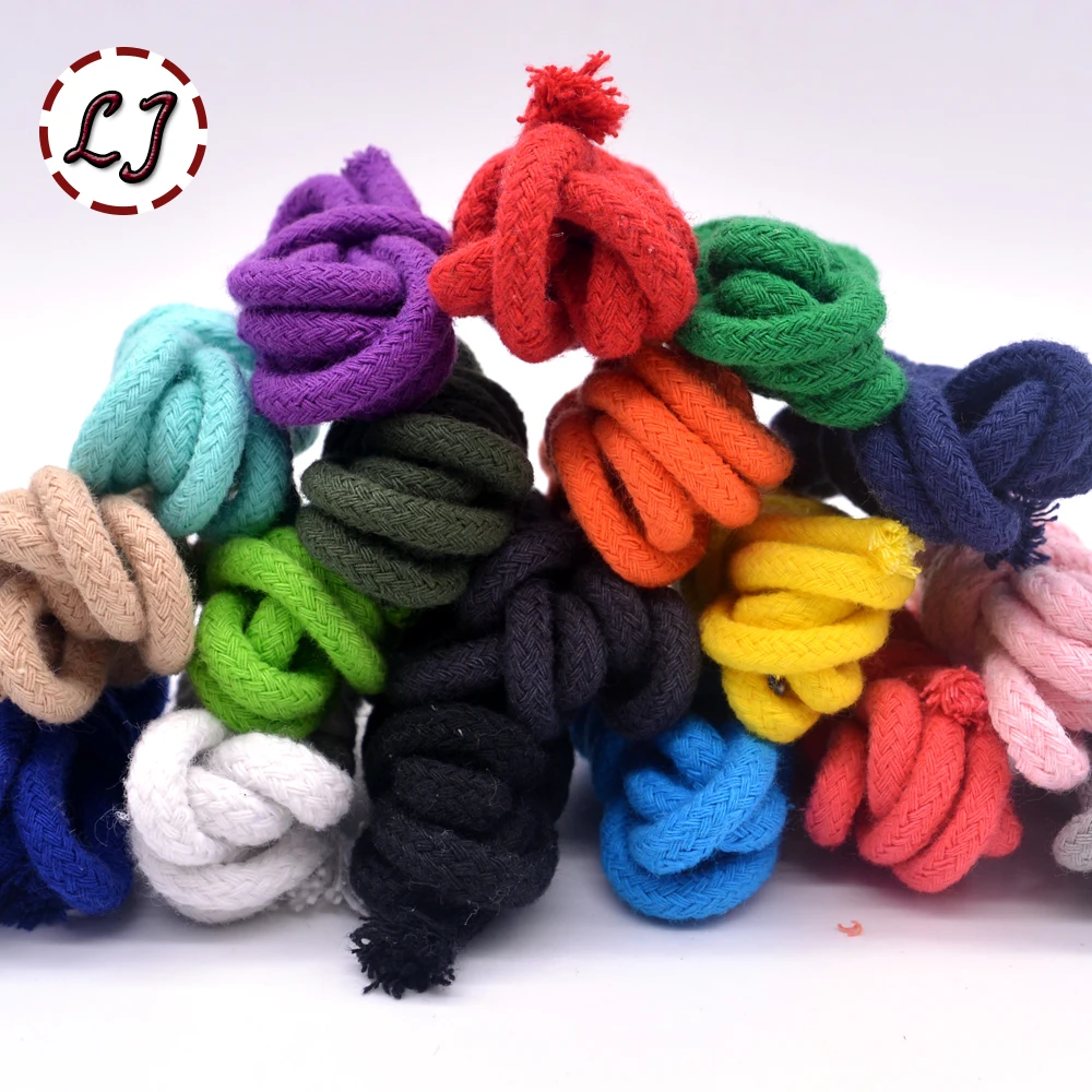 Handmade Woven Cotton Cords Rope 5mm colorful high strength for garment sewing Accessories Craft Projects home DIY, cotton rope