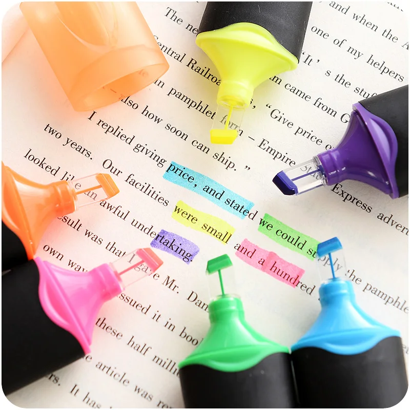 

6colors Creative Color highlighter marker pen pastel rainbow mark pen stationery 9484 children