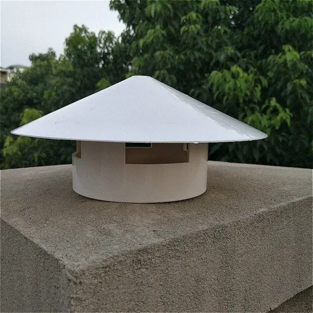 PVC Cone Top Chimney Cap Cover Weatherproof Roof Vent Cap 160/110/75mm Roof Air Vent Cover