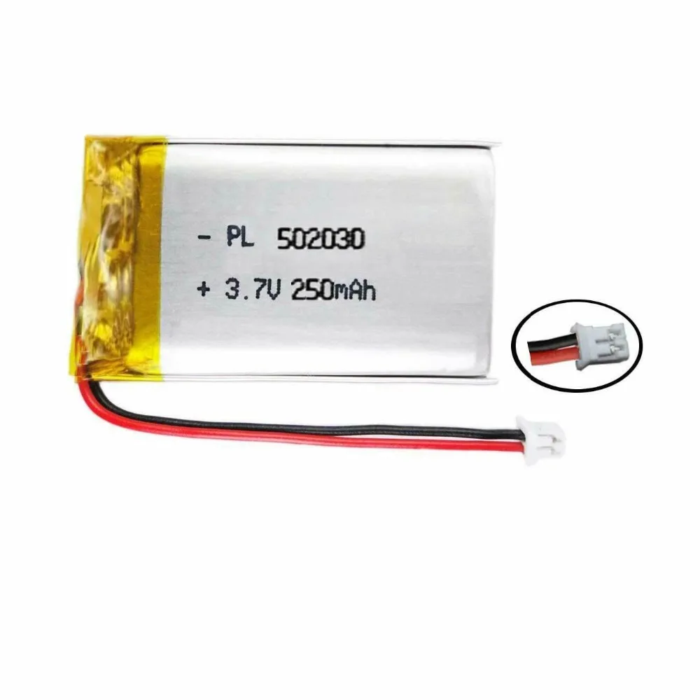 

GTF 250mah Rechargeable Li-Po Battery 3.7v 502030 GPS MP3 MP4 Bluetooth Speakers Headsets Pos PDA Battery