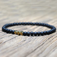 Pulseira de contas pequenas masculina, bracelete de 4mm natural congelado, para homens, minimalista, legal, bijuteria para yoga