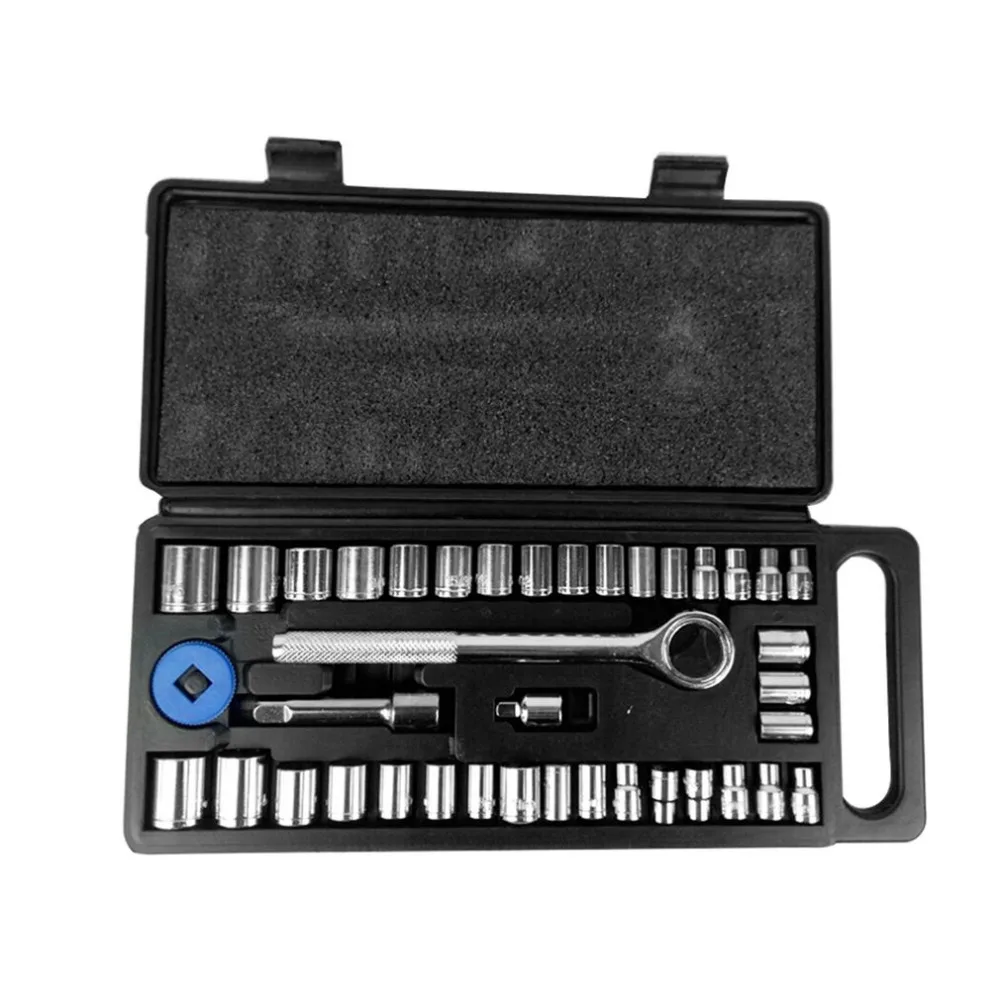 

40Pcs Socket Wrench Set Combination Hand Tool Kit Socket Wrench Set Sockets Tool DIY Metalworking Repairing Tool Portable Black
