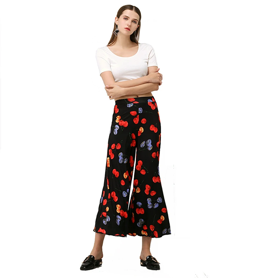 Bohoartist Wide Leg Pants Loose High Waist Chiffion