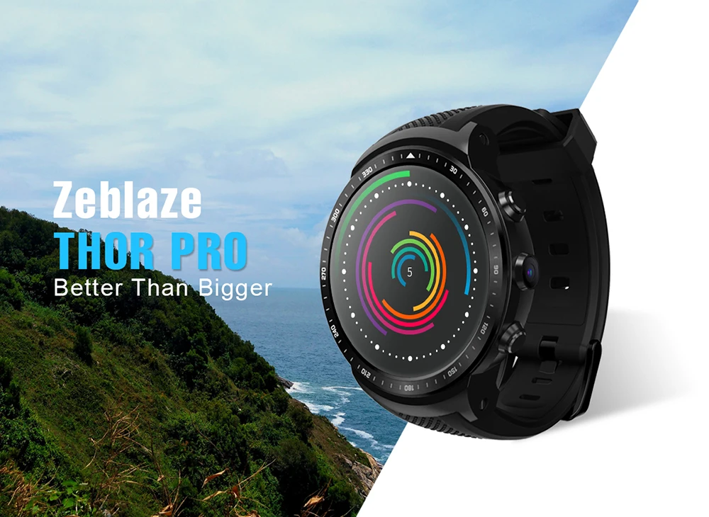 Смарт-часы Zeblaze Thor PRO, 3G, gps, Wi-Fi, Android 5,1, MTK6580, четыре ядра, 1 ГБ, 16 ГБ, 2,0 МП, камера, монитор сердечного ритма, Смарт-часы