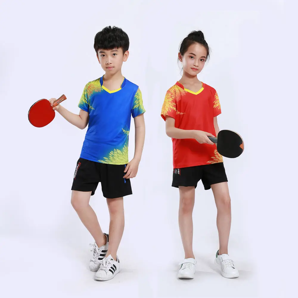 Adsmoney Children's v neck table tennis suit with unique design