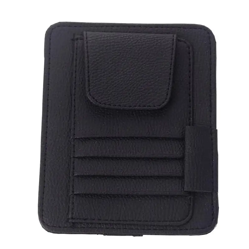 12.5x 15cm Car Auto Sun Visor Glasses Sunglasses leather Card Ticket Holder Clip Universal Car Interior storage Accessories#717
