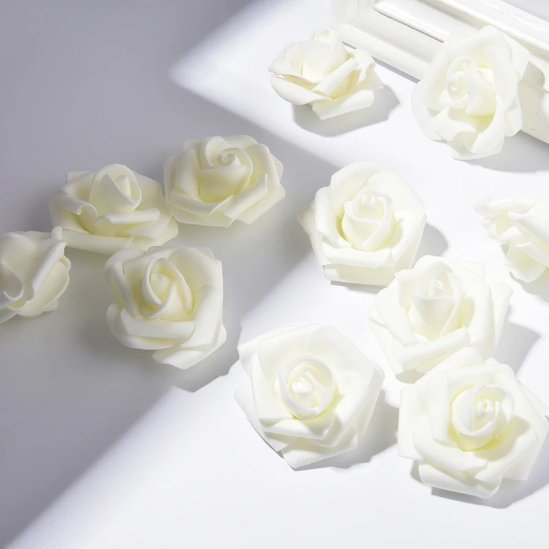 4,5 см, 50 шт./лот, большой ПЭ пенопласт, роза, искусственный цветок, голова для дома, свадебное украшение, сделай сам, скрапбукинг, венок, поддельная декоративная роза