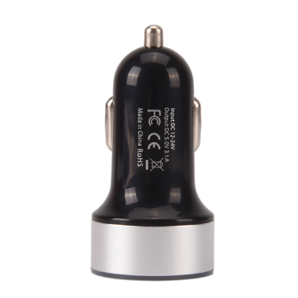 3.1A 5V двойное USB Автомобильное зарядное устройство светодиодный дисплей Быстрая
