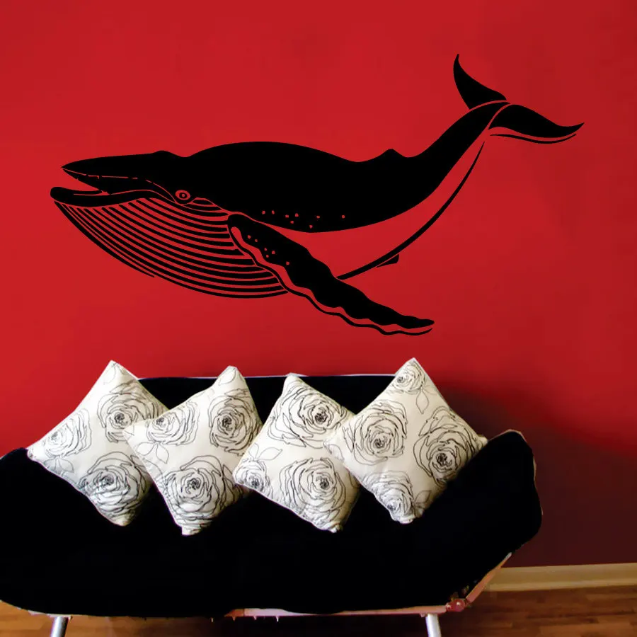 Huge sturgeon Whale Wall Sticker Living Room Wall Decals Deep Sea Vinyl