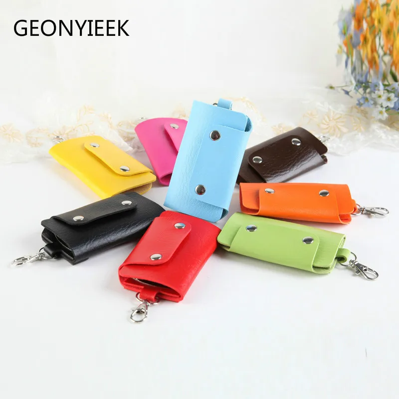 PU Leather font b Key b font Holder Housekeeper Holders Car Keychain Bag Case font b