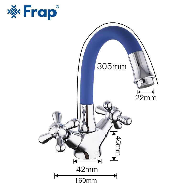 Frap Basin Faucet Double Handle Bath Tap Faucet