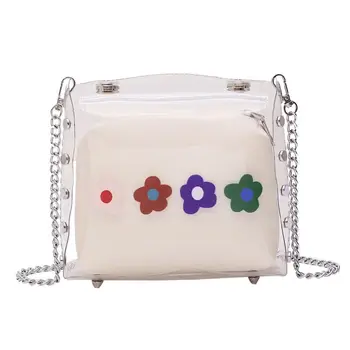 

female sac Transparent Handbags Women's Beach Bags Summer clear Shoulder Bags for women Casual Handbags Bucket bag X2-86