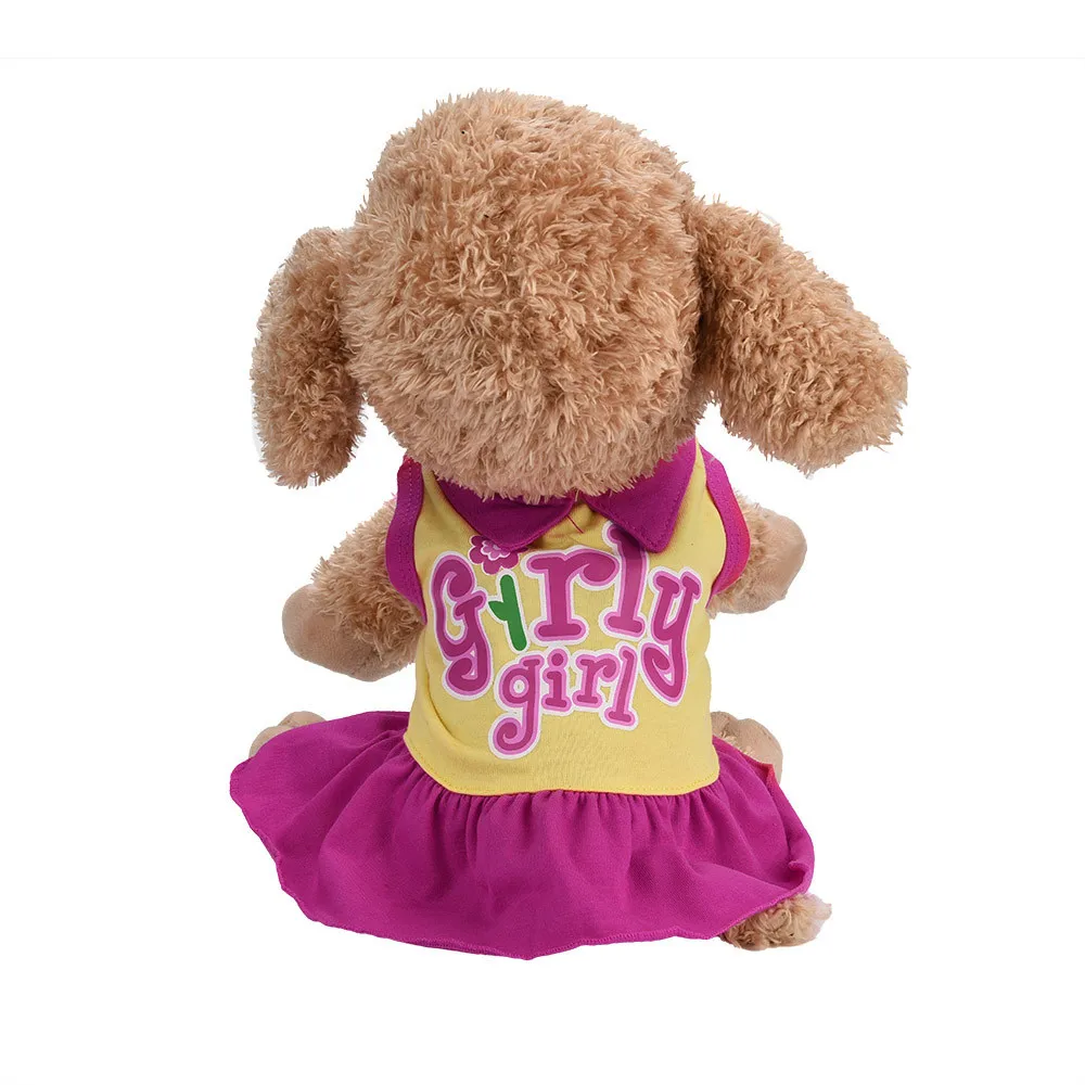 Vestido Perro платье для маленьких собак модная футболка для домашних животных милый Летний жилет с котом смешанная хлопковая юбка одежда для собак 18 Dec14