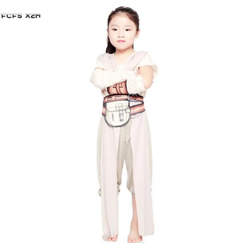 Новый детский костюм Rey для Хэллоуина костюмы джедая Purim фильм Charater Carnival Cosplay
