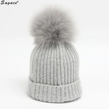 Sagace Women Autumn Winter Charming Crochet Hat Fashion Fur Crown Knitted Wool Beanie Fox Hair Warm Cap Lady Girl Skullcap Aug24