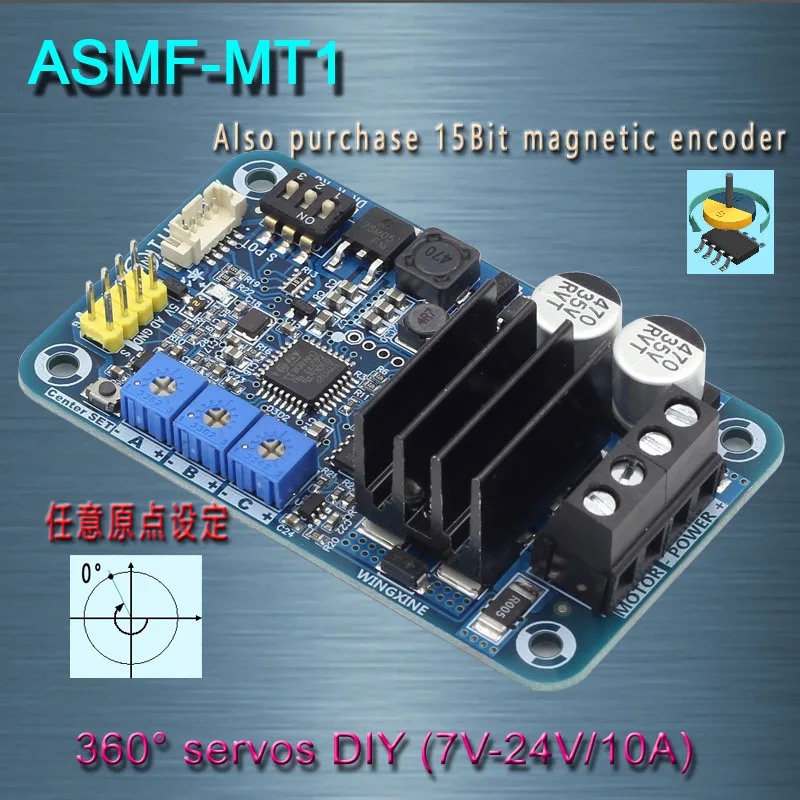 Canal de Codificação Frete Grátis Magnética-alto Torque Servo Controlador Diy – 5 V-24 v 10a 500n. m Asmf-mt1