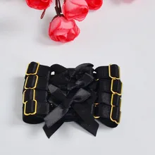 Сексуальный черный браслет на руку с бантиком Фетиш обвязка для тела браслет на ремне Связывание тела черно-Золотая Пряжка выбрать O0223