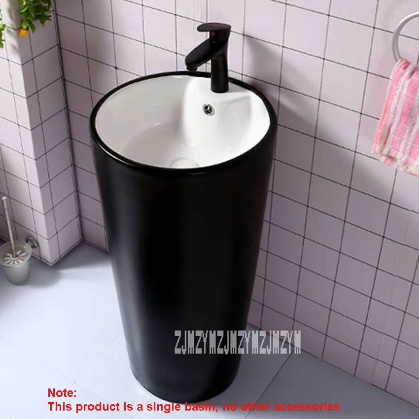 XRH468 креативный цельный напольный умывальник, бытовой, для ванной комнаты, гостиничный керамический умывальник, современная простота, вертикальный черный умывальник 9л