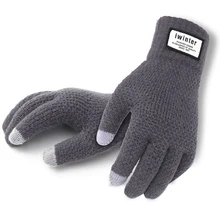 Men Cashmere Knitted Gloves Thick Warm Patchwork TouchScreen Mittens Autumn Winter Male Solid Fitness Workout Glove Mitaine