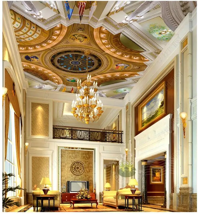 

WDBH custom photo 3d ceiling murals wallpaper Splendid Palace White Roman Column decor 3d wall murals wallpaper for living room