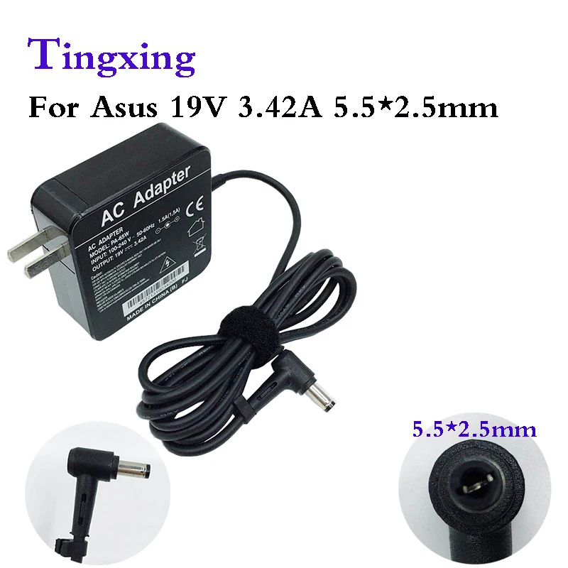 19V 3.42A 5 5*2 5mm 65W AC адаптер питания для Toshiba Asus X501a X502c X51 X55A X550CC X550VB V451LA X450CA X55Vd зарядное