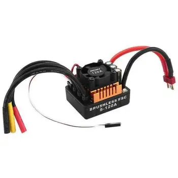 

1PC 120S Brushless ESC 2-4S Built in 6.1V/3A SBEC Cooling Fan Electric Speed Controller for RC 1/8 Car 1:8 Truck Cars DIY Parts