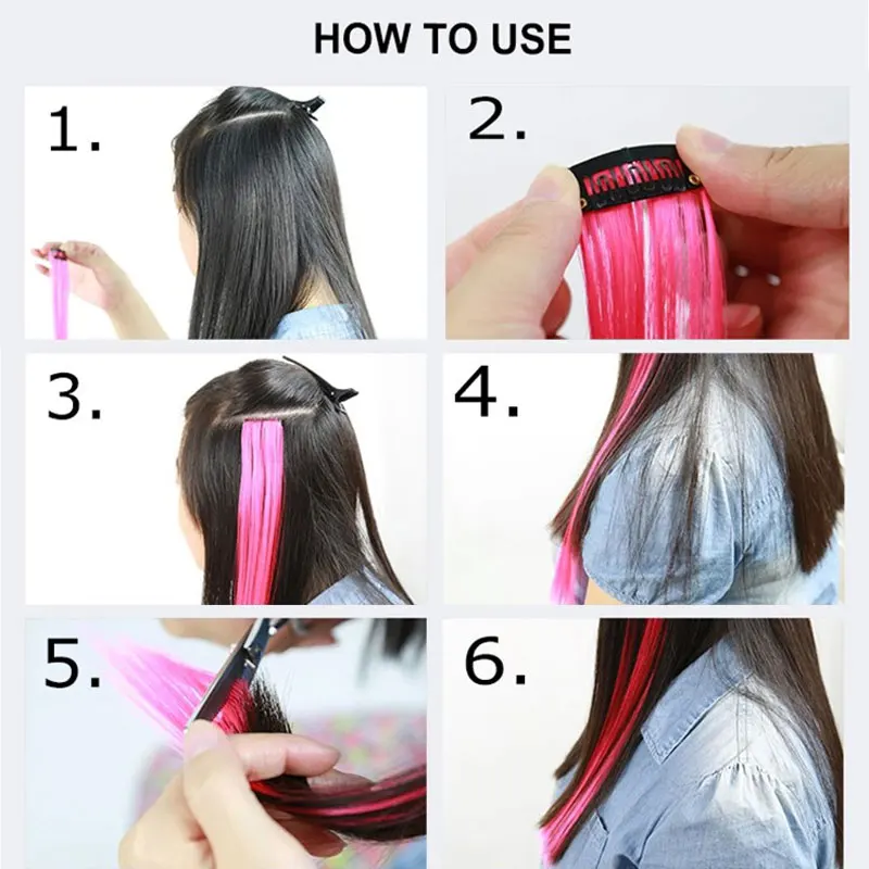 SNOILITE 22inch 10pcs/lot Clip in one piece Hair Extensions curl Long Synthetic For Women Hair Piece curly Rainbow Colors hairs