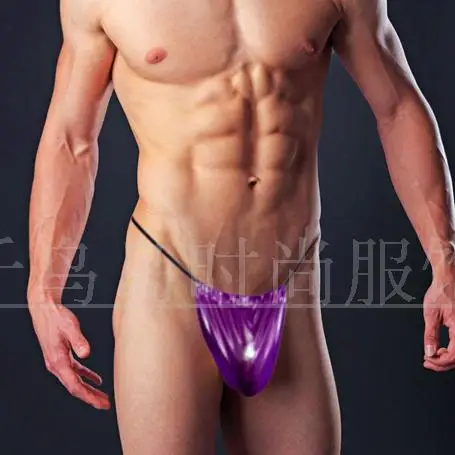 Mens sexy  thong adjustable bags belt gold and silver metallic color 4