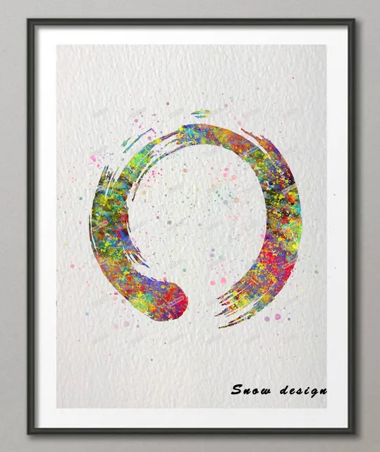 DIY Original watercolor Zen wall art canvas painting buddha poster