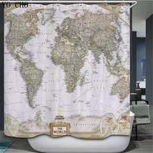YO CHO карта мира узор креативный душ занавеска Баскетбол узор Водонепроницаемая занавеска для ванной полиэстер ткань 72*72+ 12 крючков