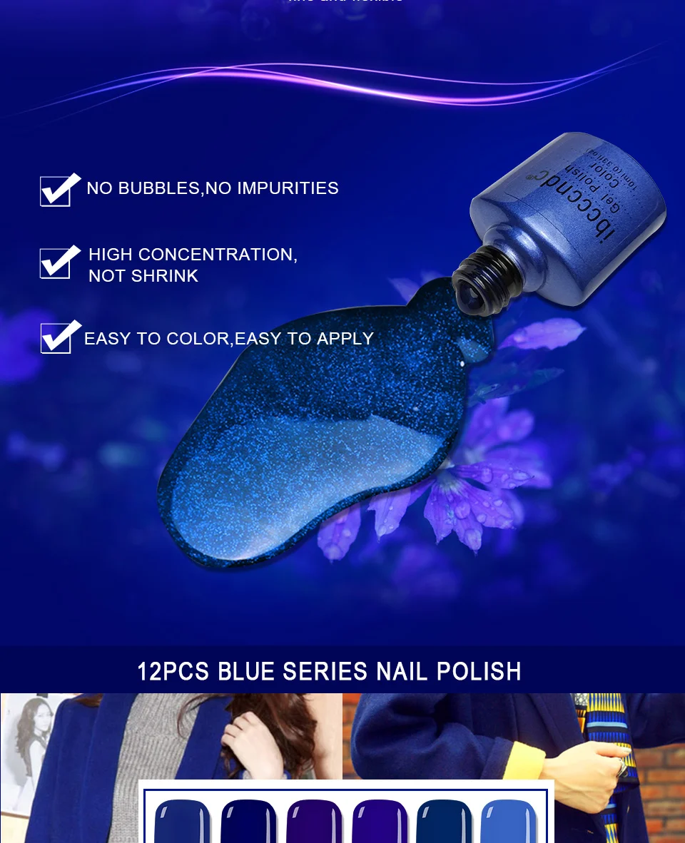 Новый 10 мл темно-синий серии UV Гель-лак 12 шт. комплект Long lasting Nail гель светодиодный светильник необходимо 12 Цветов Soak Off ногтей Книги по
